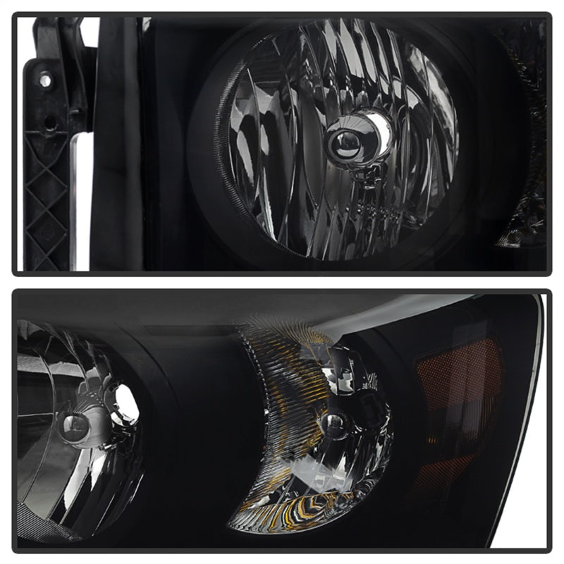 xTune Dodge Ram 1500 06-08 Amber Crystal Headlights Black Smoked HD-JH-DR06-AM-BSM