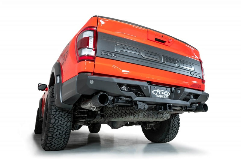 Addictive Desert Designs 2022+ Ford Raptor Stealth Fighter R Pare-chocs avec 2 lumières cubiques - Noir marteau