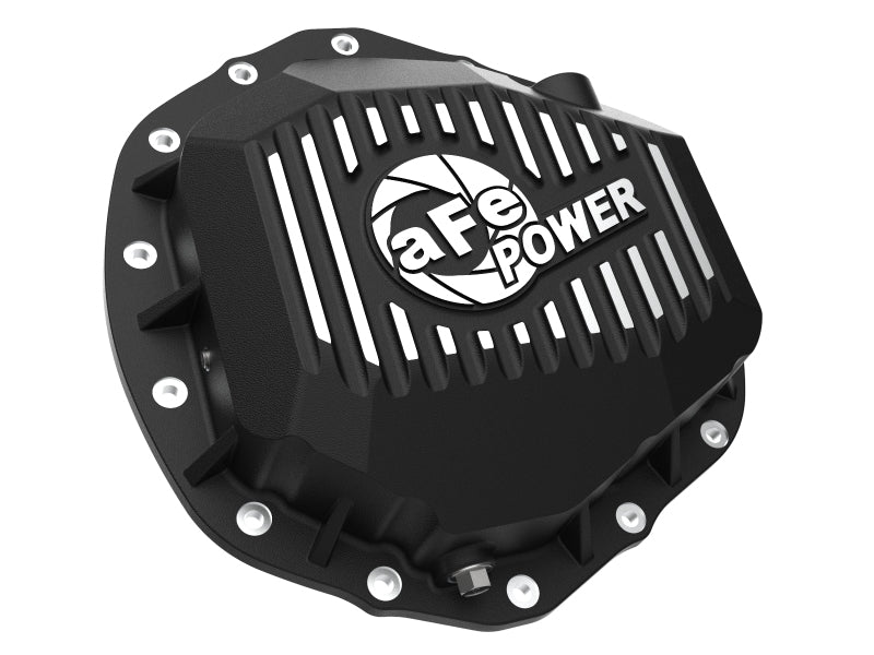 Couvercle de différentiel arrière aFe Street Series noir avec ailettes usinées 19-20 Ram 2500/3500