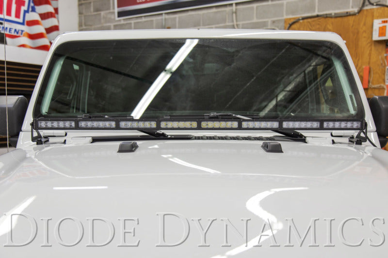 Kit de barre lumineuse LED pour capot Jeep JL Wrangler/Gladiator SS50 18-21 de Diode Dynamics - Combo ambre