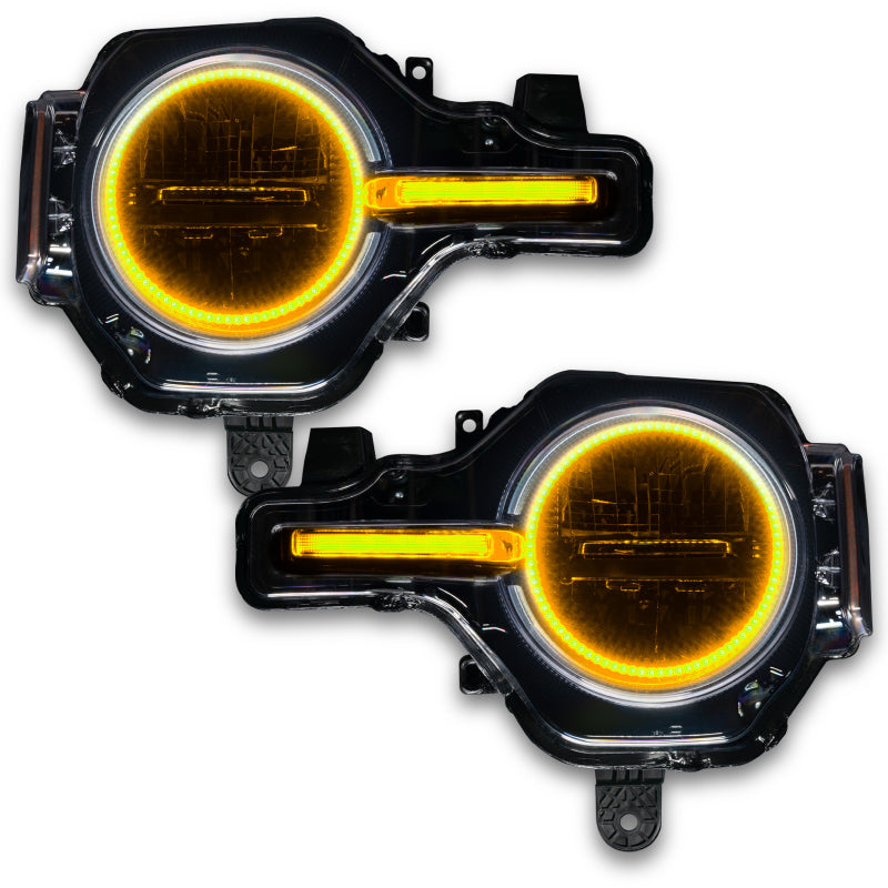 Oracle 21-22 Ford Bronco Headlight Halo Kit w/DRL Bar - Base Headlights -w/No Cntrl