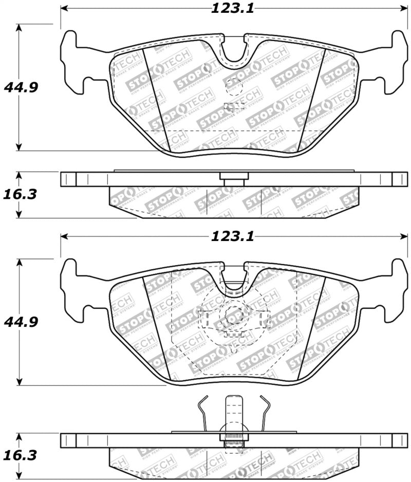 Plaquettes de frein arrière StopTech Street Touring pour BMW M3 87-99 / M5 89-93 Street Street Touring