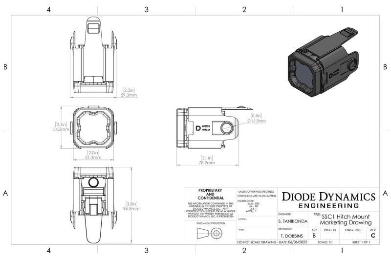 Diode Dynamics 2022+ Ford Maverick C1 Sport HitchMount LED Pod Reverse Kit