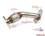 GrimmSpeed Black Ceramic 3-Bolt Up-Pipe Subaru WRX STI Legacy GT 2002-2019 GRM7065