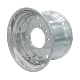 Super Single Wheels 22.5x14 Forged Aluminum Rims Flat Face Polished Hub Pilot