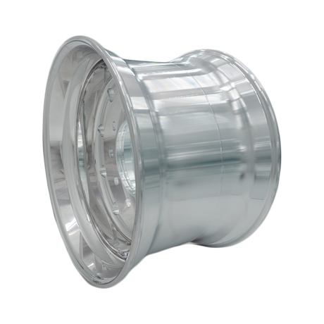 22.5x14 Super Single Truck Wheels 4pcs Forged Aluminum Rims Flat Face Polished Hub Pilot