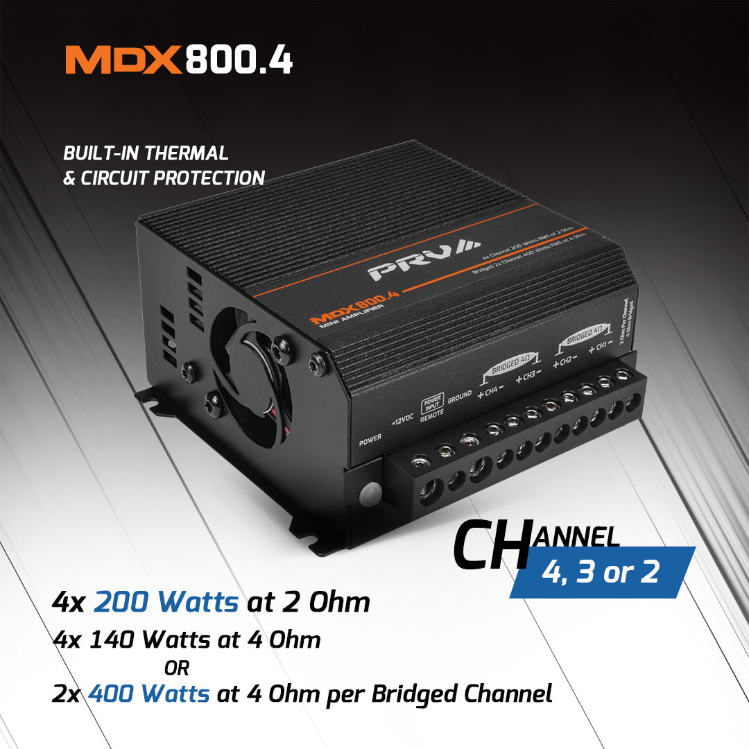 PRV Audio MDX800.4 | 4-Channel Full Range Amplifier PRV Audio