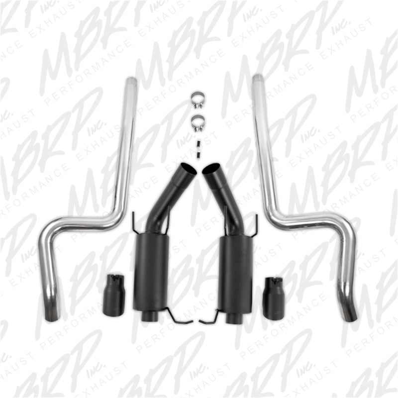 MBRP 11-14 Ford Mustang GT 5.0L 3 pouces Cat Back Double Split Arrière Version Rue Embouts 4 pouces - Noir