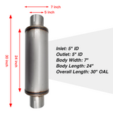 TruckTok 5" Muffler 30" Overall Length for Diesel Exhaust Generic TruckTok