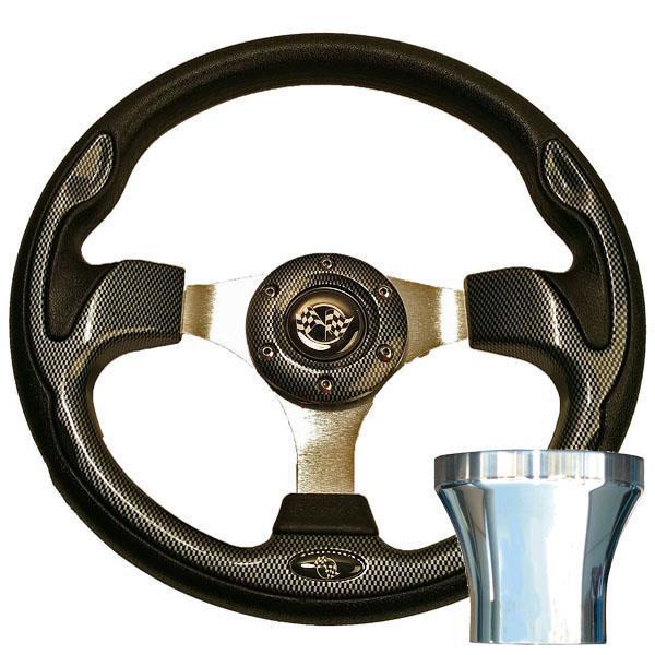GTW Steering Wheel Kit, Carbon Fiber/Rally 12.5 W/Chrome Adapter Precedent