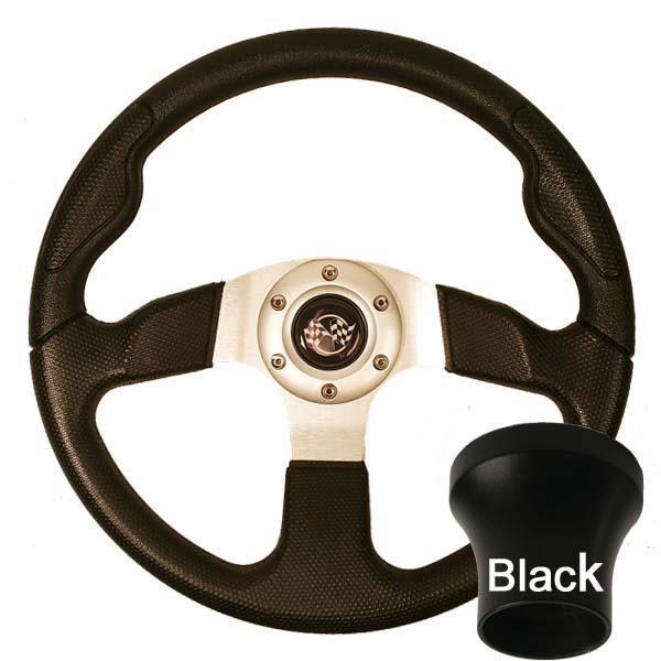 GTW Steering Wheel Kit, Black/Sport 13.5 W/Black Adapter, Club Car Precedent