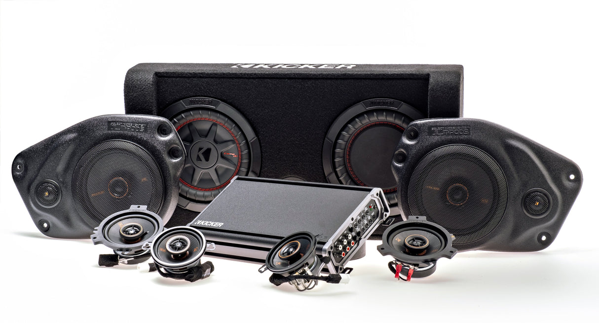 Kicker Plug & Play Full System 5-Channel, 8-Speakers KS, 8" Sub Bundle  | '18- '23 JL Wrangler/ '20- '23 JT Gladiator