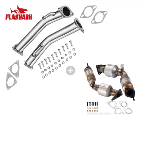 Left&Right Catalytic Converter Kit For 2007-2019 Infiniti G37, Q50, G35 - Direct Fit, E.P.A. Compliant Flashark