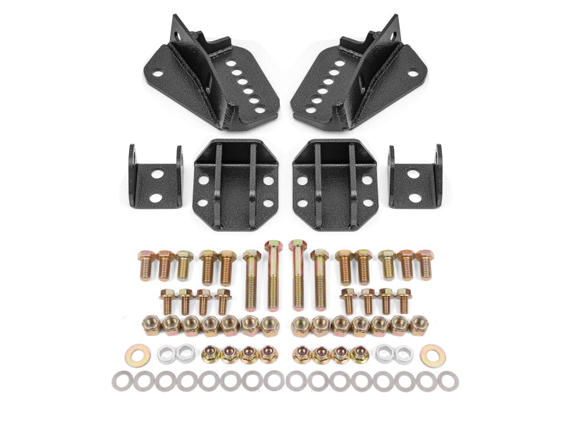 Kit de conversion de suspension à ressorts hélicoïdaux BMR 64-72 GM A-Body avec amortisseur arrière réglable sans cabine - Black Hammertone