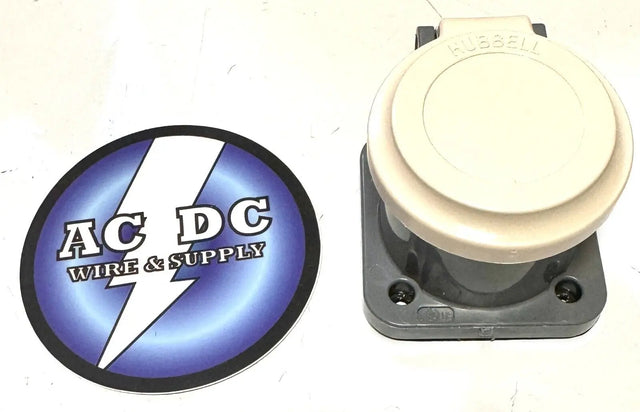 Hubbell HBLNCW Single Pole Connector, Non-Met Cover, White Camlock series 16 HUBBELL