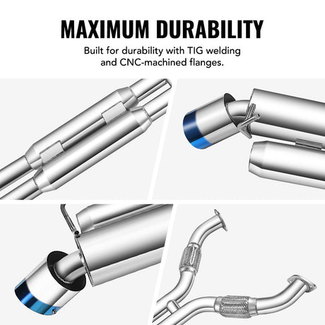 2003-2009 Nissan 350Z 3.5L Cat Back Exhaust w/ 4.5 Inches Dual Burnt Tips