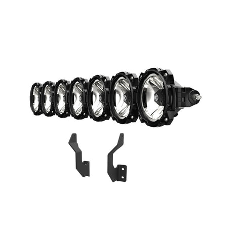 Kit de barre lumineuse à 7 lumières LED Pro6 KC HiLiTES 2017+ Ford Super Duty Gravity - Pare-chocs avant