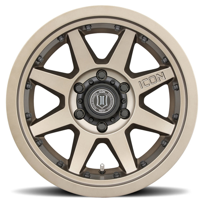 Roue ICON Rebound Pro 17x8,5 5x150 25 mm de déport 5,75 pouces BS 110,1 mm d'alésage en bronze