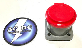 Hubbell HBLNCR Single Pole Connector, Non-Met Cover, RED Camlock series 16 Hubbell
