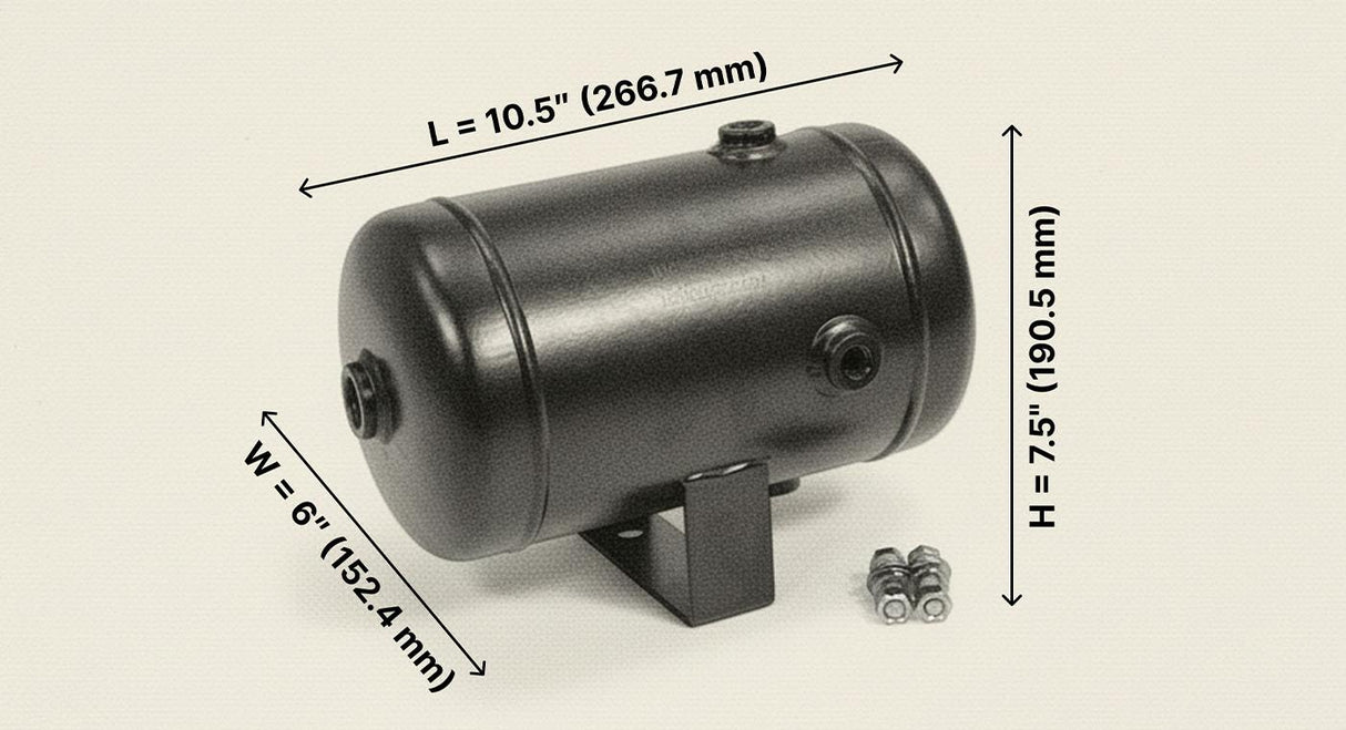 1 Gallon 5 Port Steel Air Tank HornBlasters