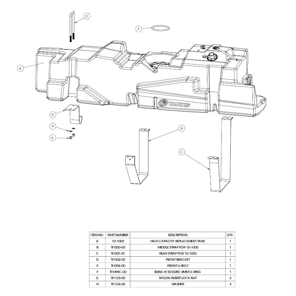 S&B 56 Gallon High-Capacity Fuel Tank for 2011-2016 Ford Powerstroke 6.7L Crew Cab Short Bed S&B