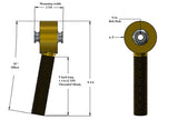 10° Offset Enduro Joint 2 5/8 Inch Mounting Width 9/16" Bolt Hole  1 1/4-12 Right Hand Thread