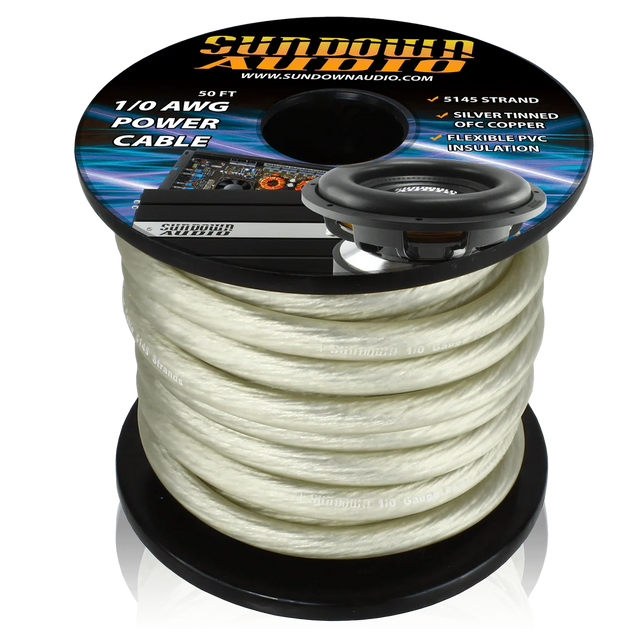 Sundown Audio 1/0 50' Tinned OFC Oxygen Free Copper Power Cable Sundown Audio