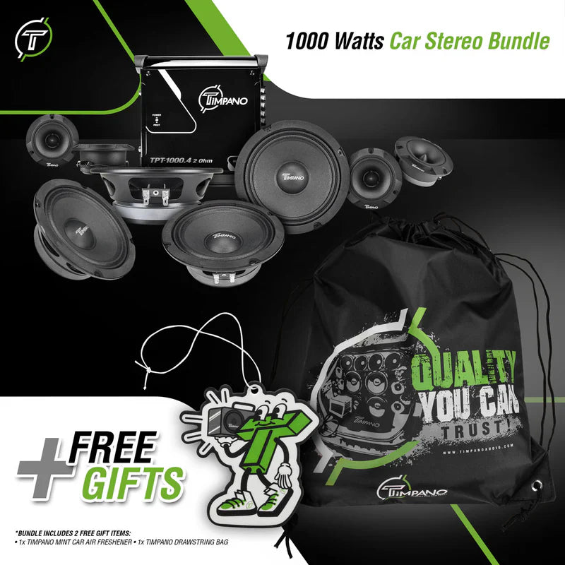 1000 Watts Car Stereo Bundle Timpano Audio