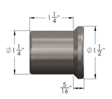 1" -14  Left Hand Thread Tube Insert For 1 1/4 Inch ID Tubing