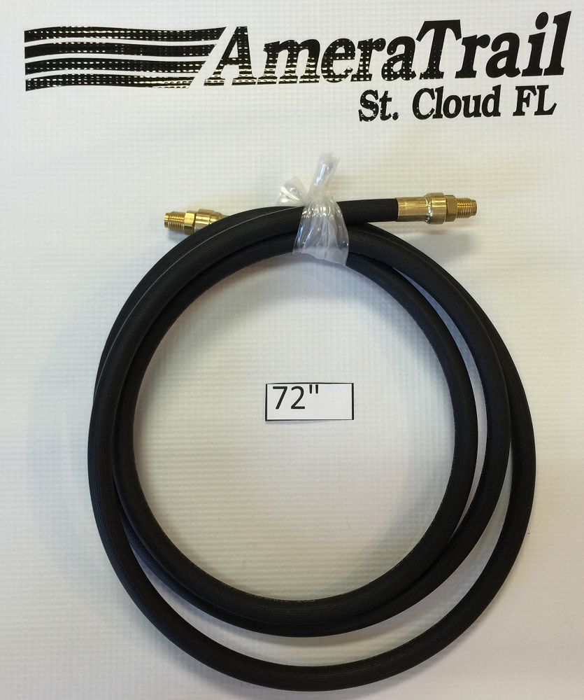 72" Brake Line, 1/8" ID 3/16" Brass Male Fittings w/ Stainless Flares - Kodiak Hydraulic Brake Hose