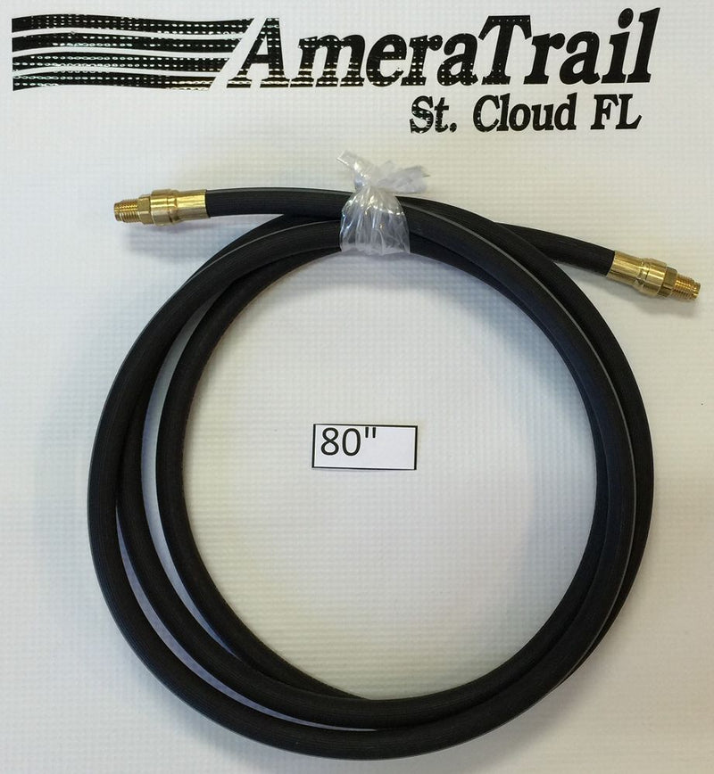 80" Brake Line, 1/8" ID 3/16" Brass Male Fittings w/ Stainless Flares - Kodiak Hydraulic Brake Hose