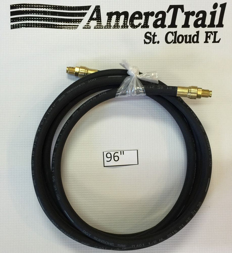 96" Brake Line, 1/8" ID 3/16" Brass Male Fittings w/ Stainless Flares - Kodiak Hydraulic Brake Hose