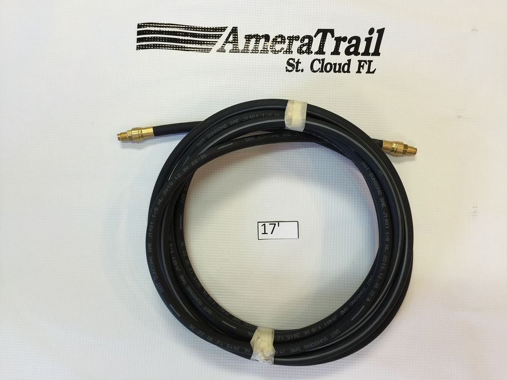 204" / 17' Brake Line, 1/8" ID 3/16" Brass Male Fittings w/ Stainless Flares - Kodiak Hydraulic Brake Hose