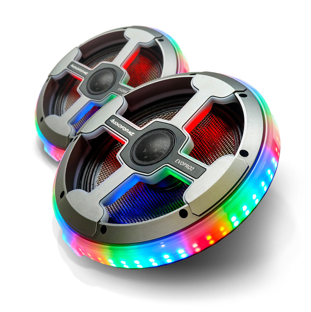 AudioFormz EVOPRO2 10in 3-Way Component Marine IC LED Loud Speakers - Pair Universal-Fit