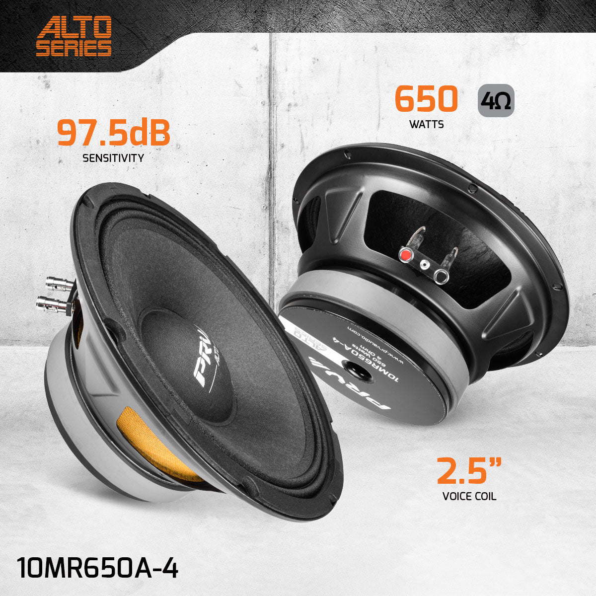 PRV Audio 10MR650A-4 10 Inch Midrange Car Audio Speaker