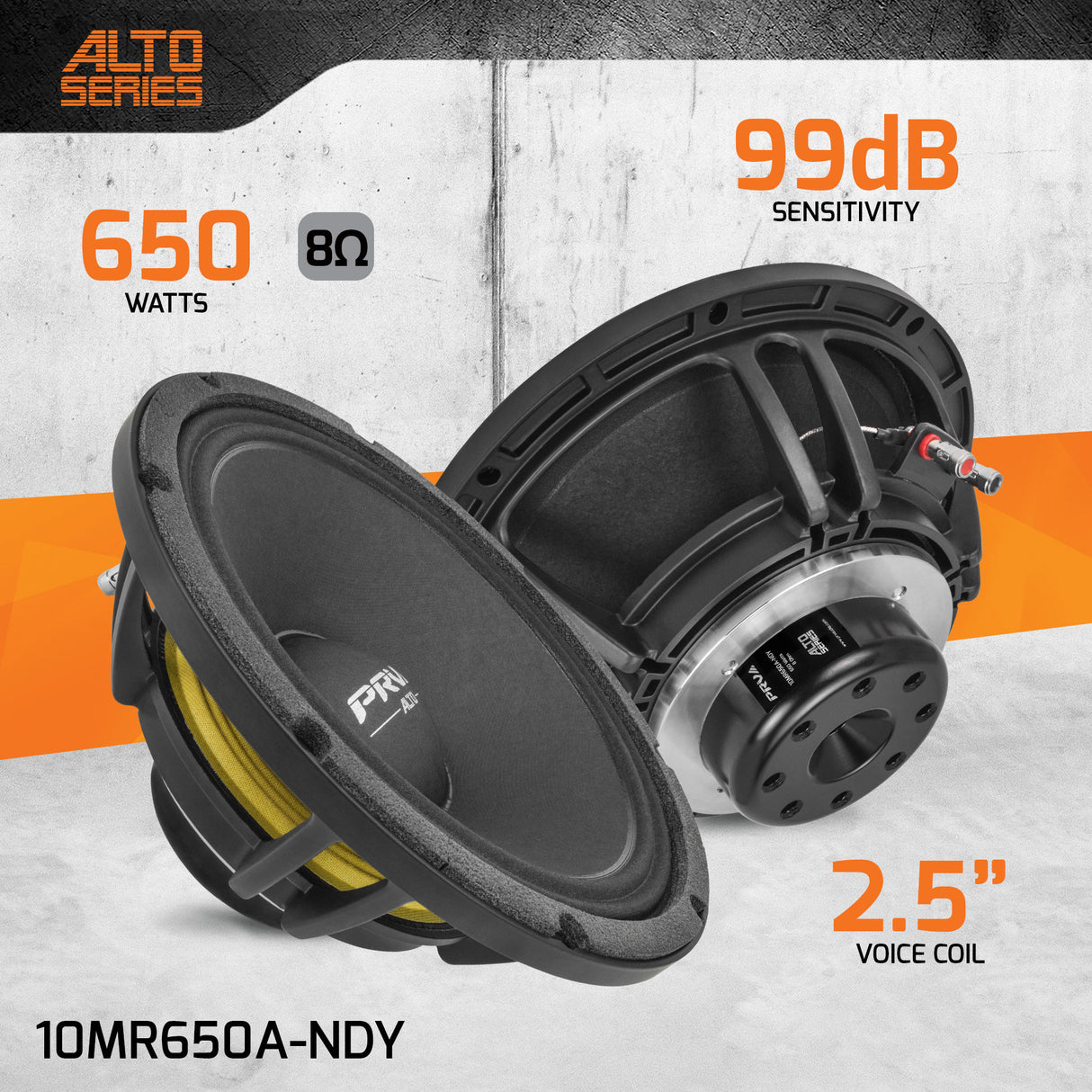 PRV Audio 10MR650A-NDY 10-inch Shallow Midrange Speaker