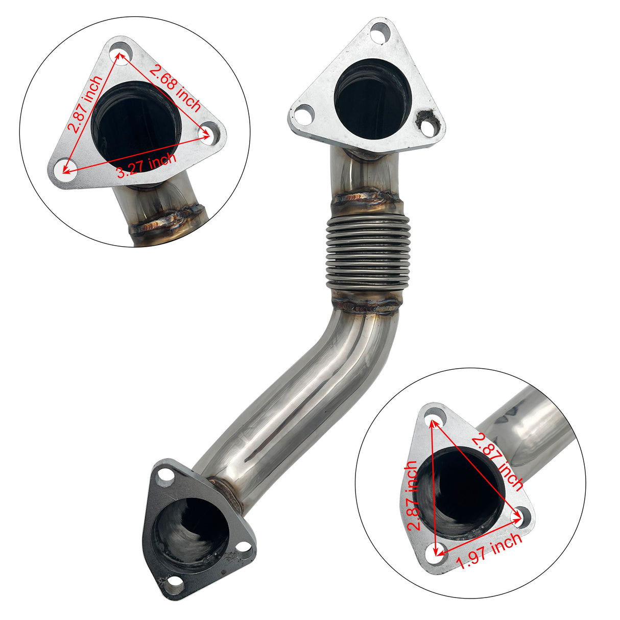 TruckTok 2004.5-2010 6.6L Chevy GMC Duramax Passenger Side Up-Pipe & 3" Downpipe Exhaust TruckTok