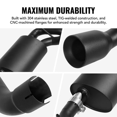 2007-2017 Jeep Wrangler JK (3.6L / 3.8L) & 2018-2023 Jeep Wrangler JL (2.0L / 3.6L) Axle-Back Exhaust System Flashark