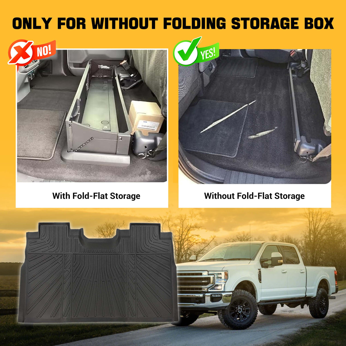 Trucktok 2015-2025 Ford F150 / F-150 Lightning SuperCrew Cab Without Seat Storage All-Weather TPE Floor Mats TruckTok