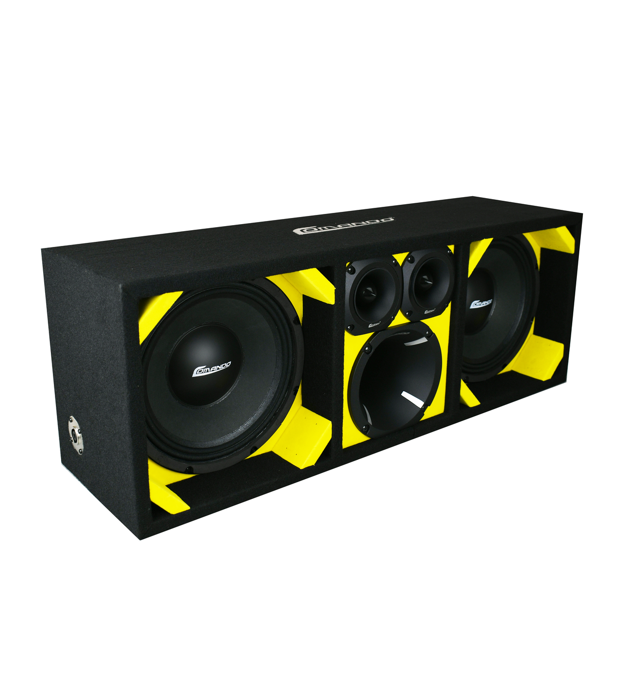 KTPON-210YELLOW / DUAL 10" YELLOW/BLACK  LOADED PORTED BOX (With Tweeters + Driver) Comando Audio Inc.