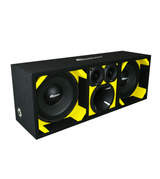 KTPON-210YELLOW / DUAL 10" YELLOW/BLACK  LOADED PORTED BOX (With Tweeters + Driver) Comando Audio Inc.
