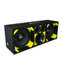 KTPON-210YELLOW / DUAL 10" YELLOW/BLACK  LOADED PORTED BOX (With Tweeters + Driver) Comando Audio Inc.