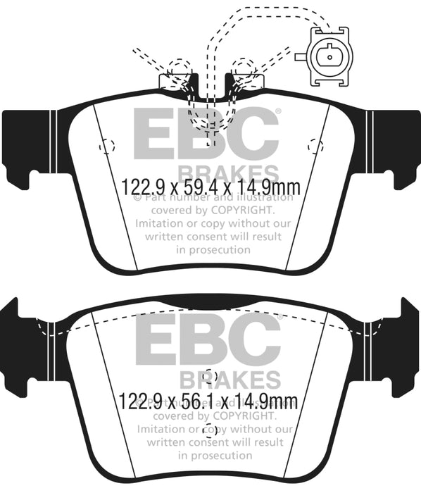 Plaquettes de frein arrière EBC 17+ Alfa Romeo Giulia 2.0L Turbo Ultimax