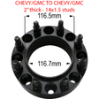 8 x 6.5" to 8 x 6.5" - 2" Thickness - Hub and Wheel Centric (Chevy/GMC) Far From Stock - CWA