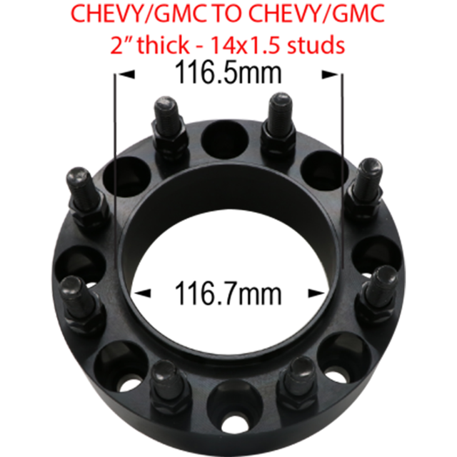 8 x 6.5" to 8 x 6.5" - 2" Thickness - Hub and Wheel Centric (Chevy/GMC) Far From Stock - CWA