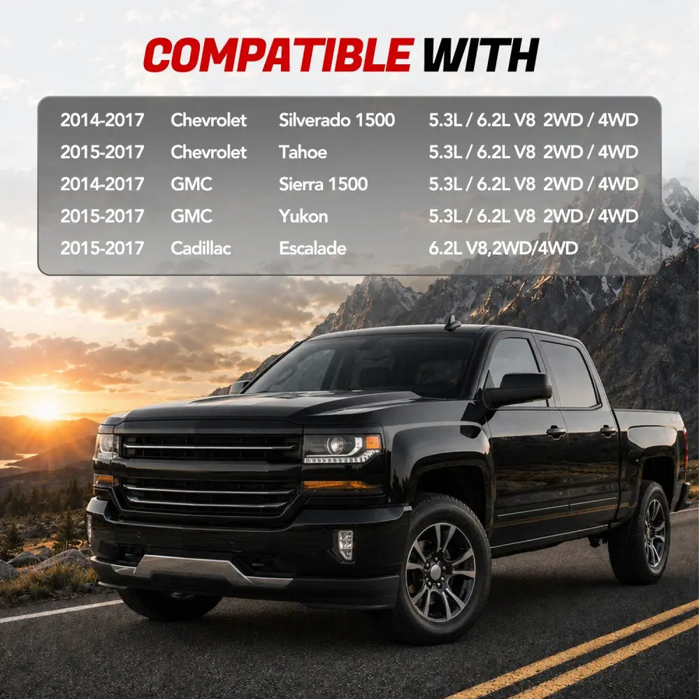 Long Tube Headers For 2014-2017 Chevrolet Silverado 1500 2500 3500/Tahoe丨GMC Sierra 1500/Yukon丨Cadillac Escalade 5.3L 6.2L V8 | 2WD 4WD