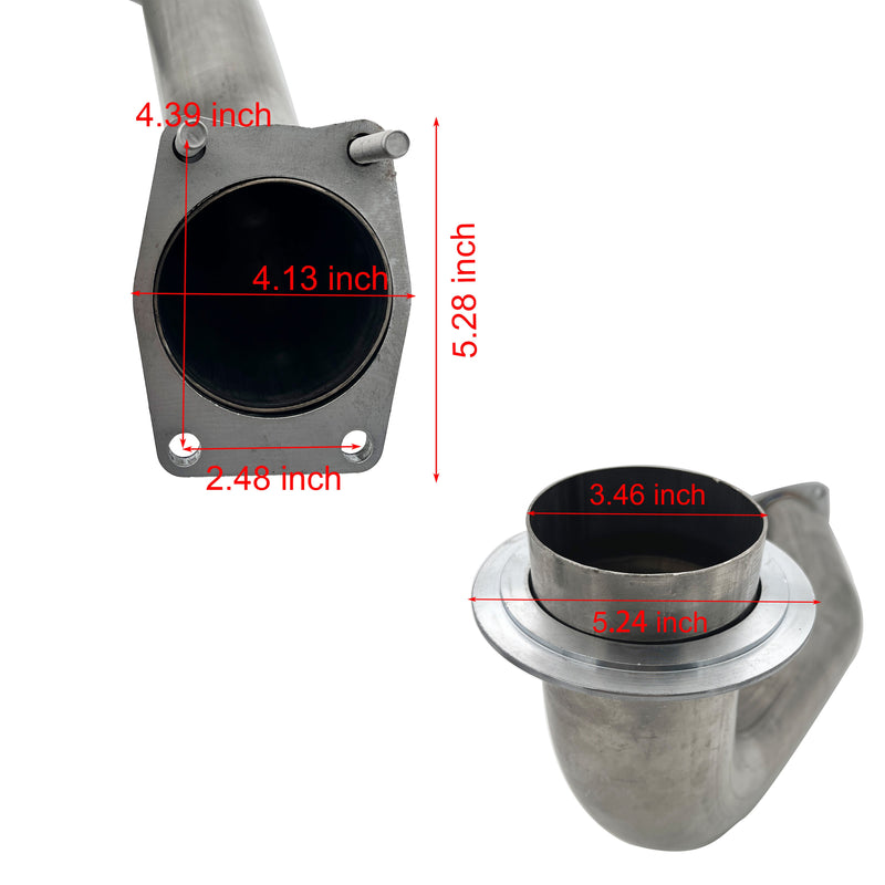 TruckTok 2017-2019 6.6L Duramax L5P 4" DPF Delete pipe & 3.5" Downpipe w/EGR Delete kit