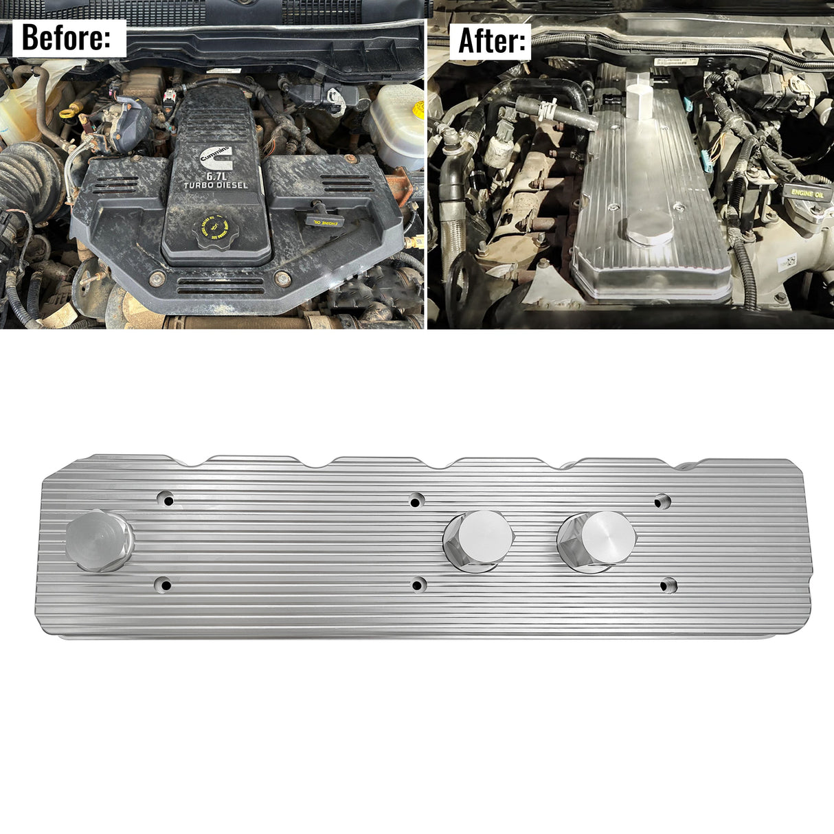 TruckTok 2006-2024 5.9L/6.7L Dodge Ram  Cummins Billet Valve Cover TruckTok