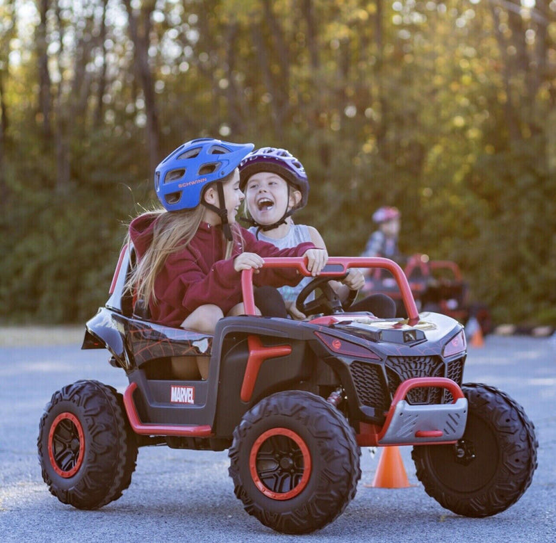 12-Volt Spiderman UTV Ride-On with Real Doors and Two Seats - Brand New!