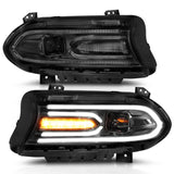 ANZO DODGE CHARGER 15-23 PROJECTOR PLANK STYLE HEADLIGHTS BLACK